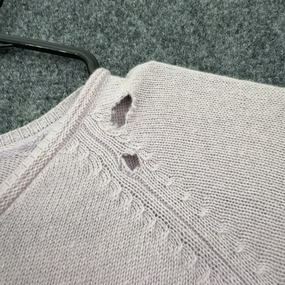 Freeport Studio Cardigan Womens XS Purple Cashmere Short Sleeve Knit Classic